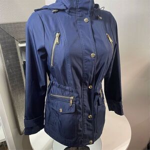 COPY - Michael Kors Women's Petite Anorak Jacket Navy Gold Accents Size S
